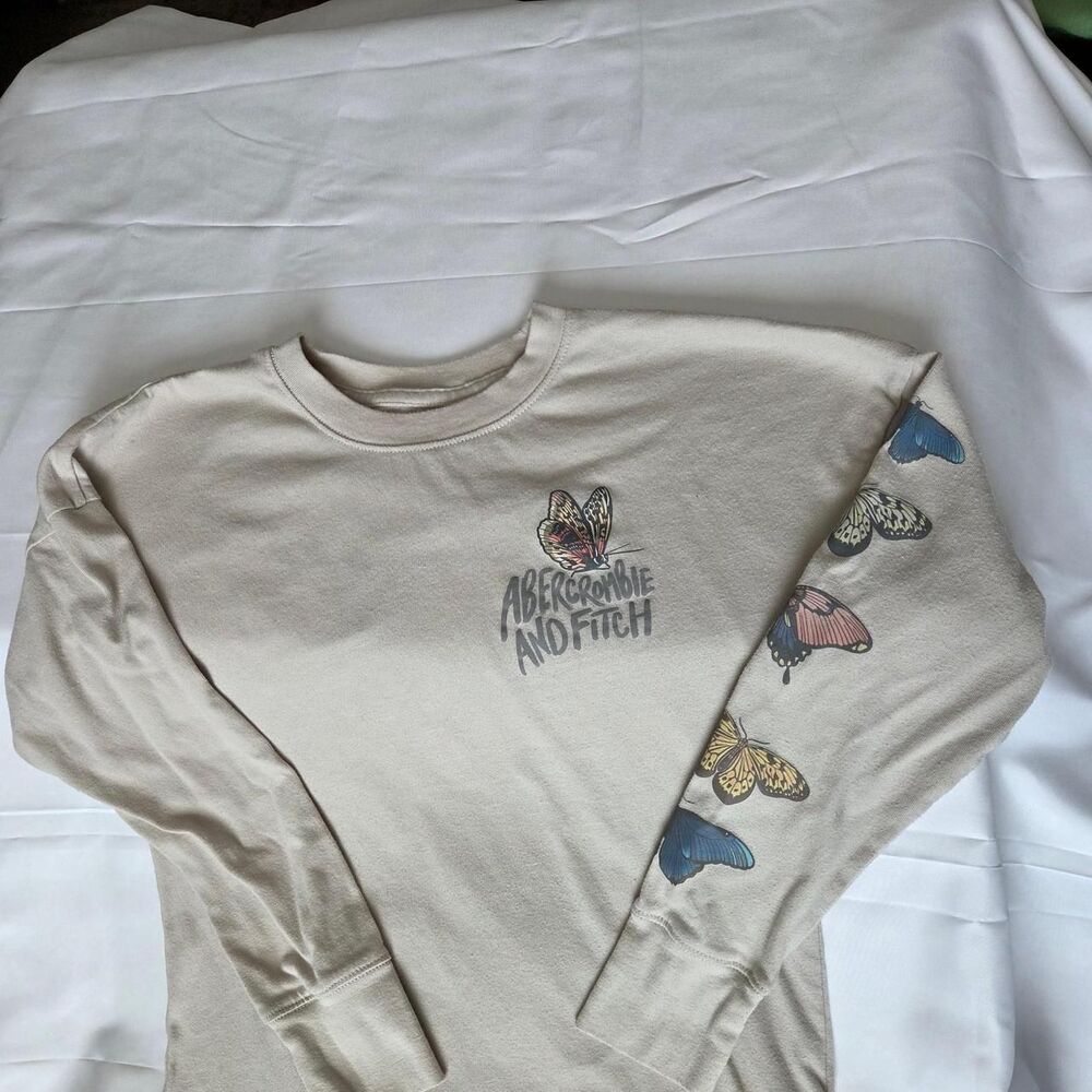 Abercrombie-fitch Cream and Tan Shirt